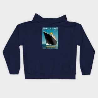 Poster Retro Ship Vintage Cruise Vessel Kids Hoodie